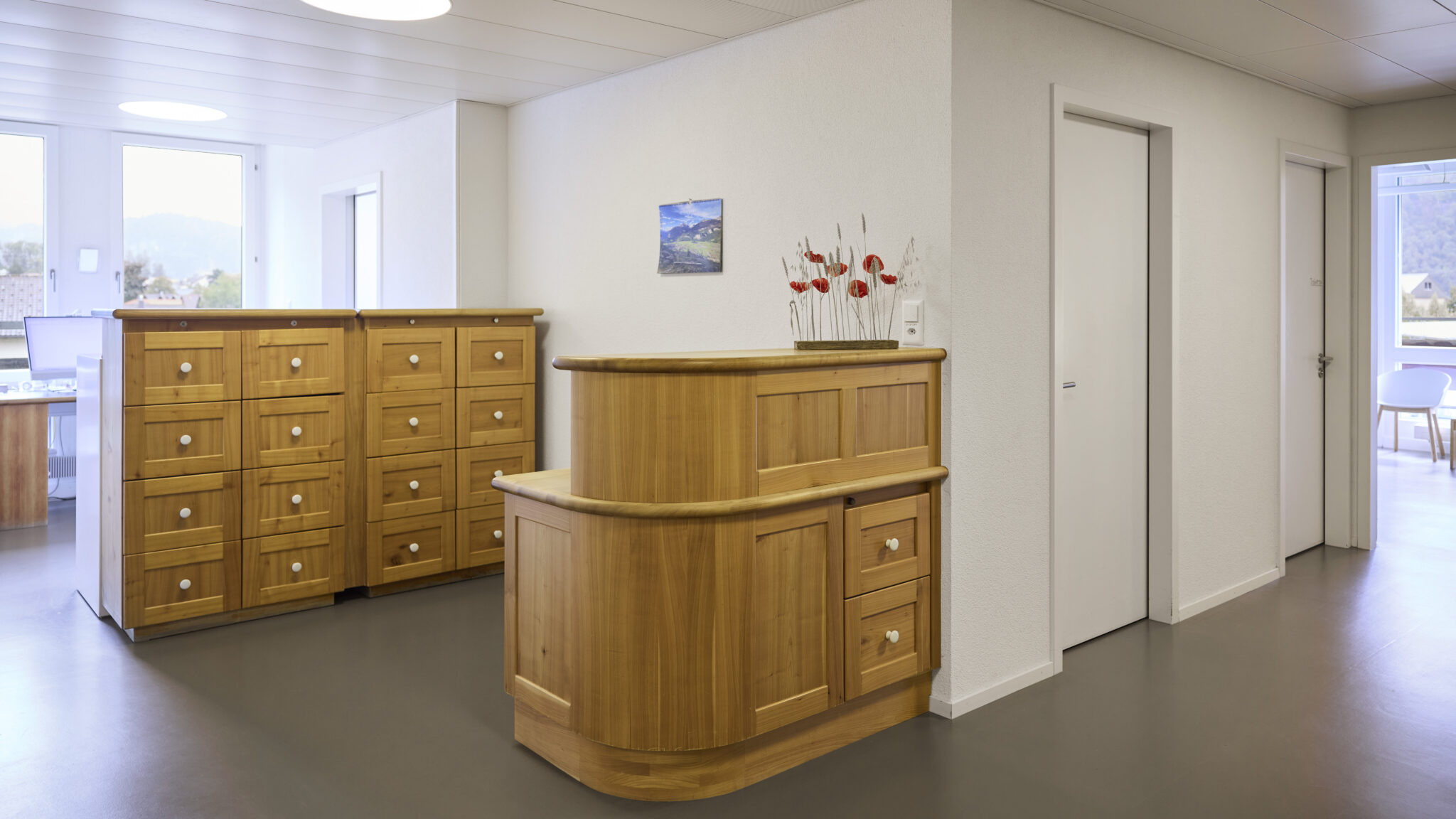 Empfang und Korridor